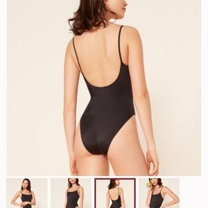 Reformation black/navy Bora one piece swimsuit